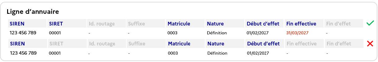 Figure 33 - L'actualisation de lignes en vigueur à la suite d’une perte d'immatriculation